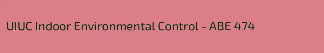 UIUC Indoor Environmental Control - ABE 474
